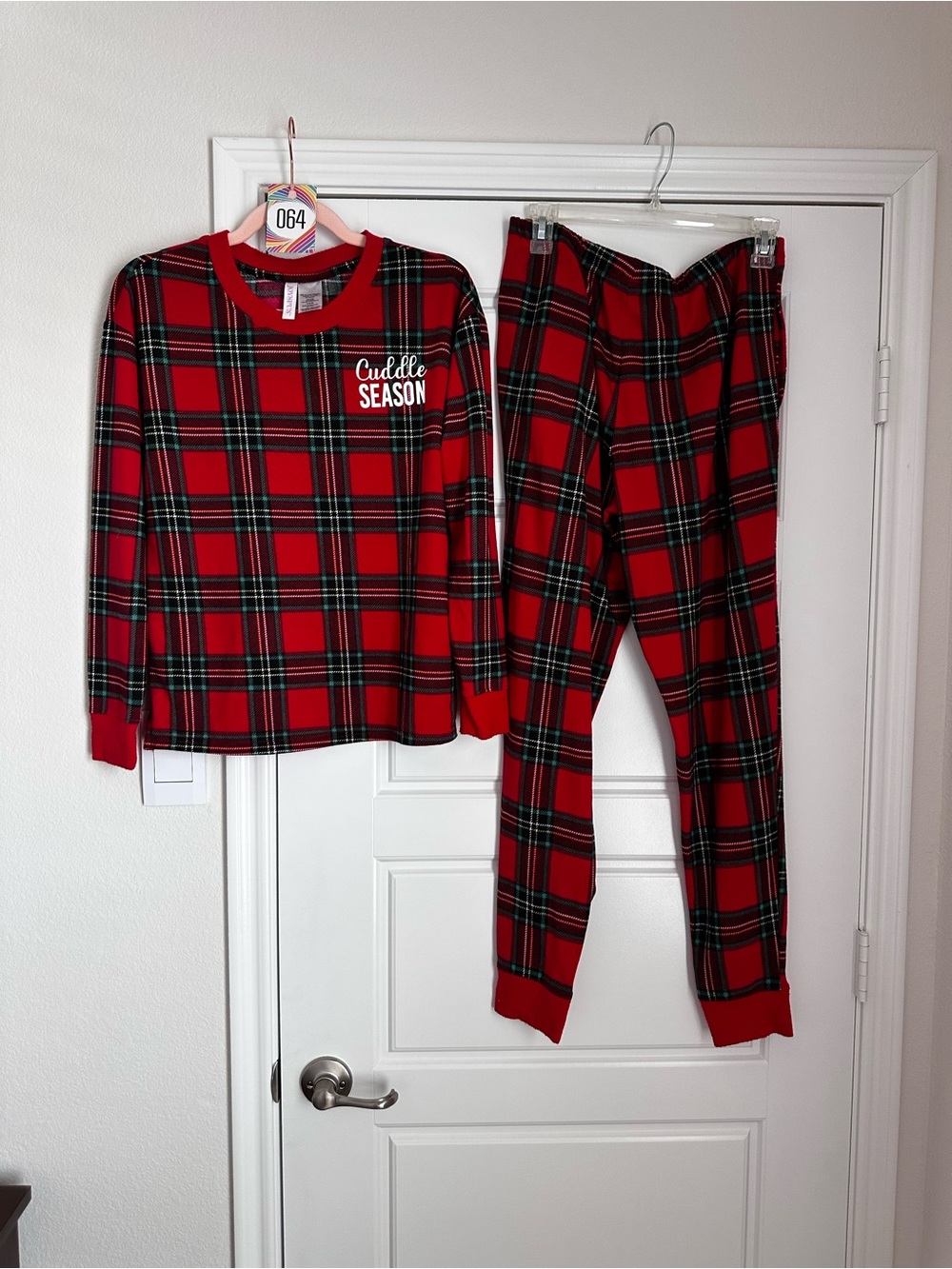 Cuddle Season Kids Red Plaid Pajama Set